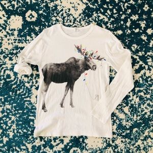 EUC Crewcuts boys size 14 reindeer graphic long sleeve tee